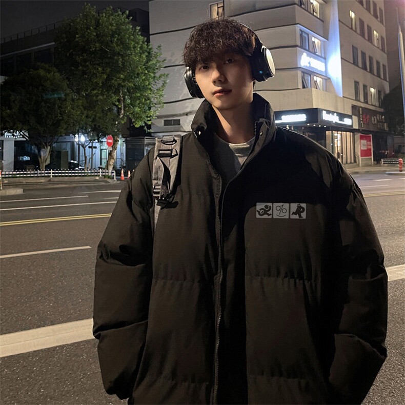 外景冬季米白休闲加厚面包服男宽松保暖棉衣立领外套MF00431/P90,男装棉衣,电商B316