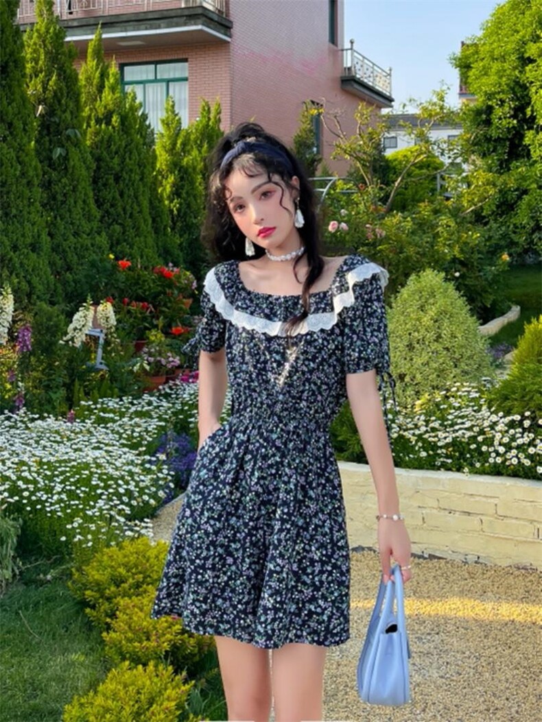 夏季碎花连体裤，女装连体裤，安玖拉