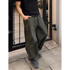 文艺潮流新款夏季复古痞帅风伞兵弯刀长裤纯棉ins百搭气质KG110，男装休闲裤，星座1116A（原606A-3）