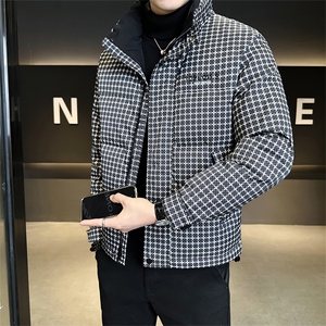 标50绒店主风2025新款男士格子立领羽绒服2503-P195(控券后288)
