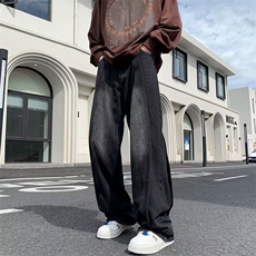 2025秋季潮牌直筒宽松时尚水洗拼接街头牛仔裤帅XZ212-QN8855-P55，男装牛仔裤，星座212