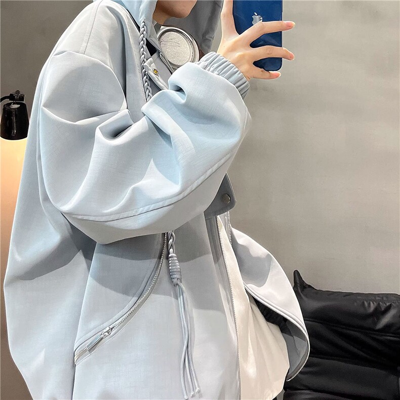JK756-P75-雾面PU皮衣夹克美式机车服休闲连帽外套图片