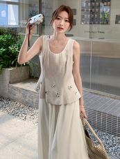 2025年夏季新款无袖上衣半裙套装-款号5856-P155-K228，女装套装/套裙，浙宝305