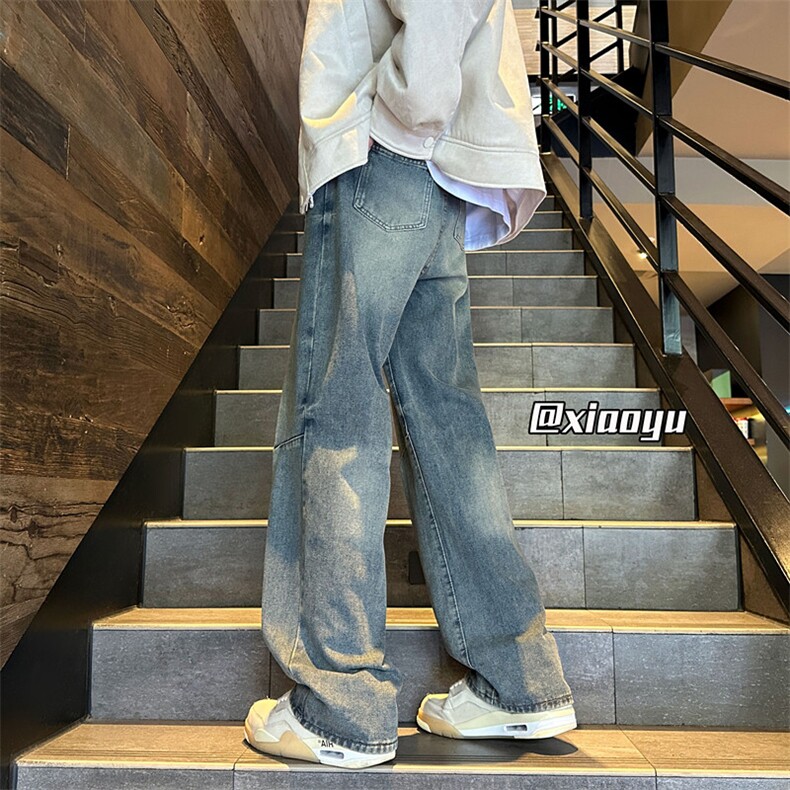 XZ616秋季新款复古设计感牛仔裤休闲长裤TY960P55控68,男装牛仔裤,星座512A（原616）