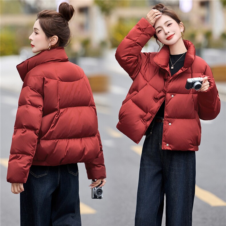 2025冬装新款简约时尚立领90白鸭绒羽绒服，女装羽绒服，沁沁公主