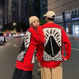 宝藏款情侣毛衣 韩版潮流个性宽松套头慵懒外穿针织衫潮QT818-P85图片
