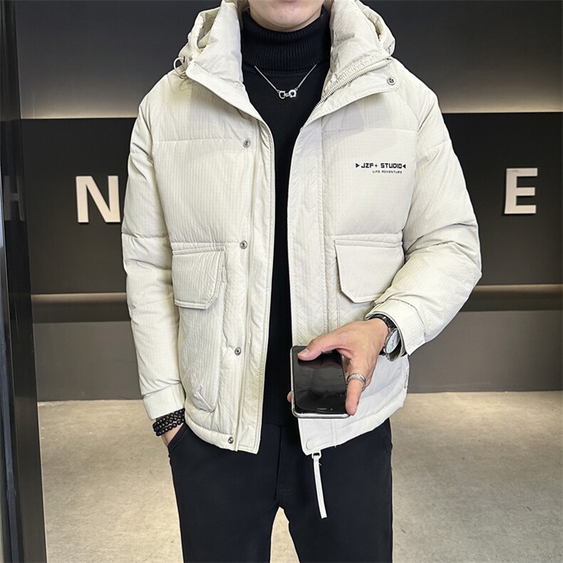 连帽羽绒服男短款冬季痞帅轻薄加厚外套,男装羽绒服,电商A311