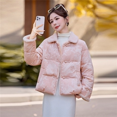 现货.新中式提花羽绒服2025年冬季新款高级感优雅时尚气质外套，女装羽绒服，尚洛菲