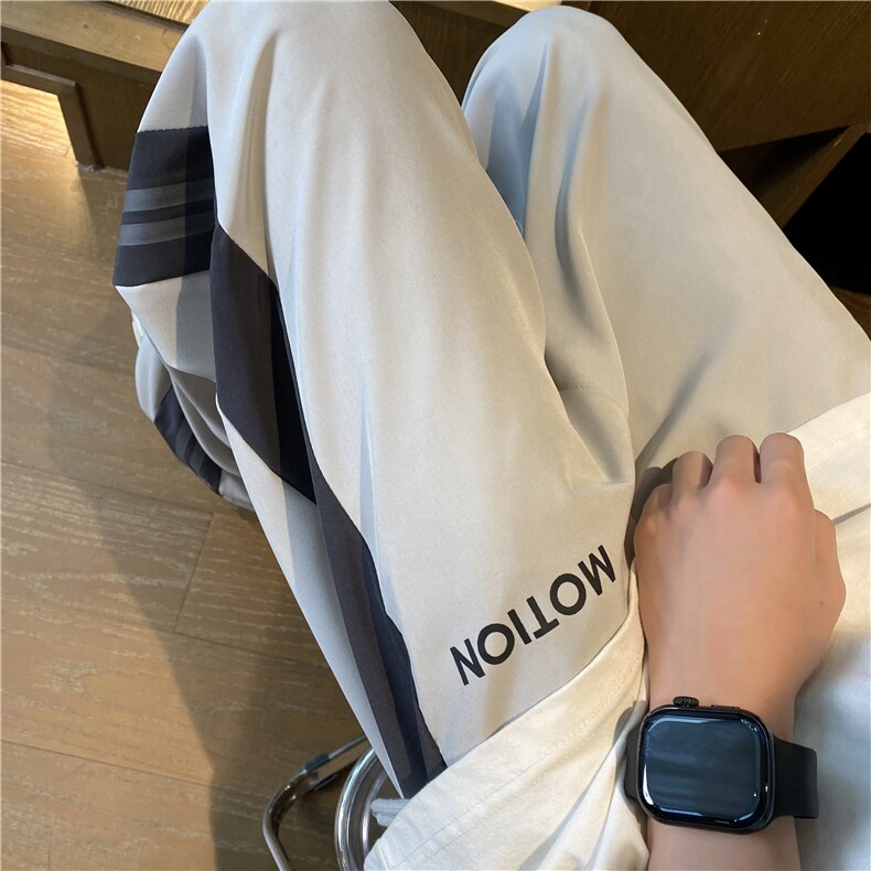 抖音品质夏季新款潮流条纹设计宽松冰丝裤B315-K24203-特p30控58,男装休闲裤,电商B315
