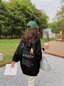 现货，刺绣带标加厚学院风卫衣图片