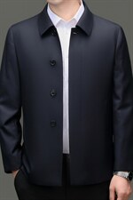 XL-N82205秋冬新款男士夹克翻领商务休闲领导服男装纯色羊毛外套，男装夹克，电商B360