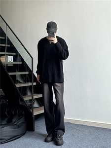 秋冬季美式高街牛仔裤男 百搭休闲裤G1233/P4568图片
