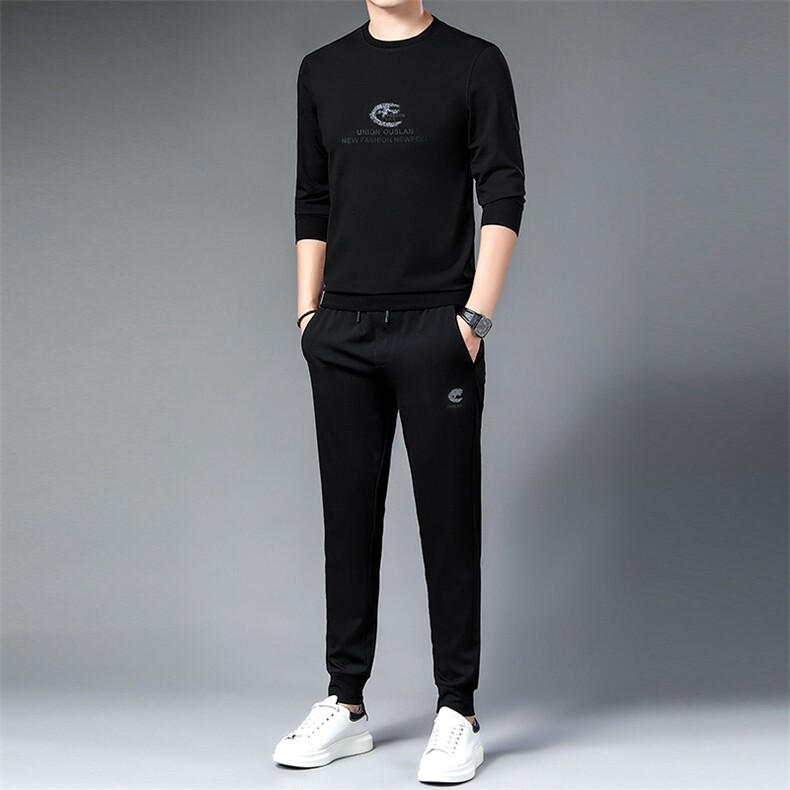 SA9686-2钱塘2020-2中青年男士冬季厚款时尚帅气卫衣套装P137,男装休闲套装,钱塘207-2