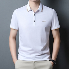 BJ2335钱塘2020-2夏季新款男士短袖翻领纯色上衣薄款休闲T恤P43，男装T恤，钱塘207-2