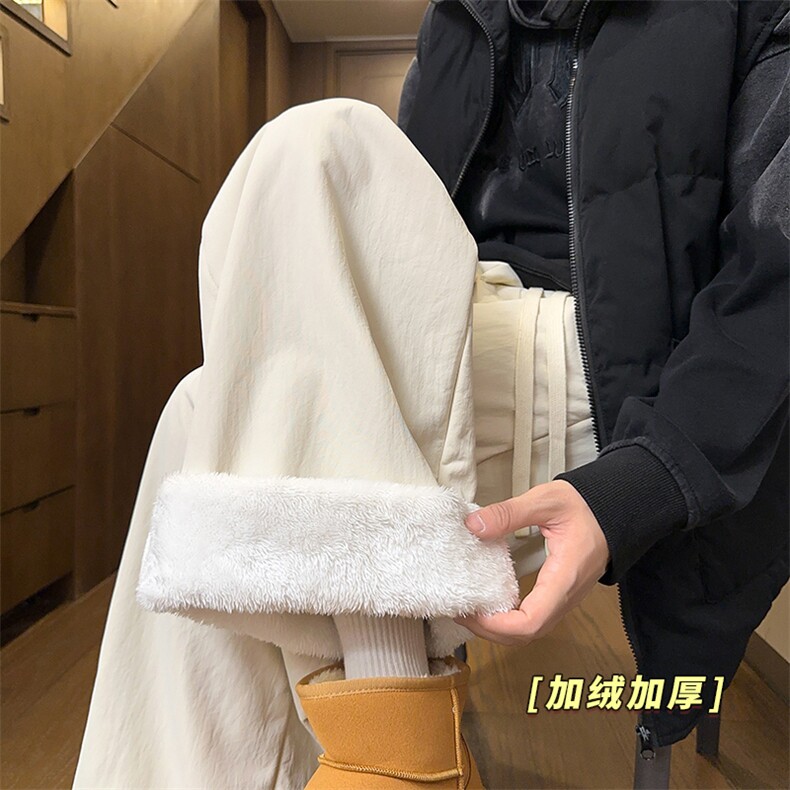 冬季潮牌加绒加厚保暖休闲裤慵懒风百搭直筒裤 5D2128-TP4588图片