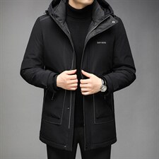 2023新款冬季连帽羽绒服中年男士冬装外套爸爸装GSNAY-K012-P335图片