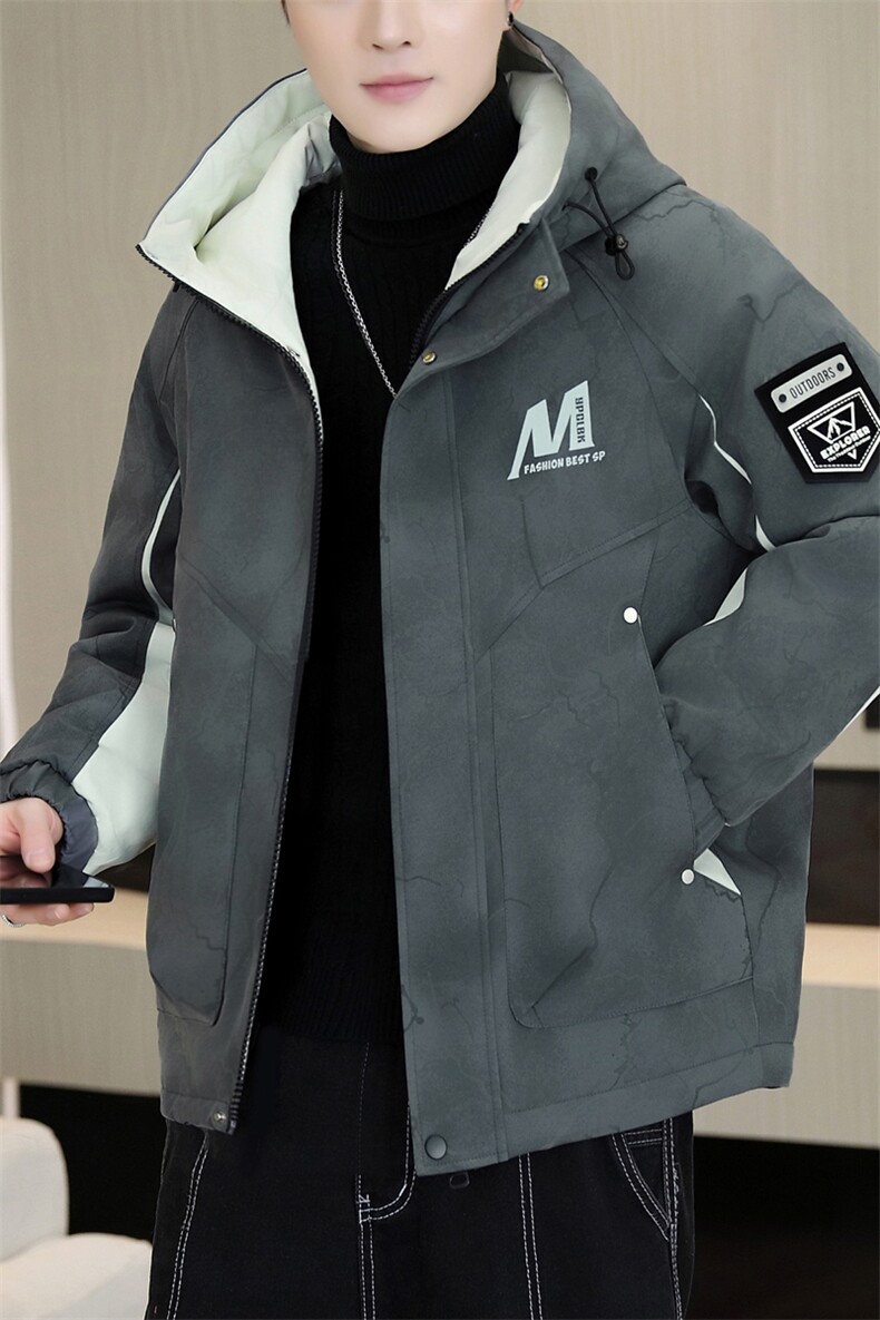 加绒加厚连帽夹克男秋冬时尚潮流加厚棉衣男外套MY651-P88,男装夹克,星座310B-3