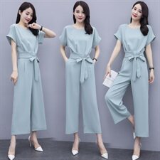 2021年夏季新款韩版减龄时尚百搭简约通勒两件套送腰带，女装职业装，韩美纤衣