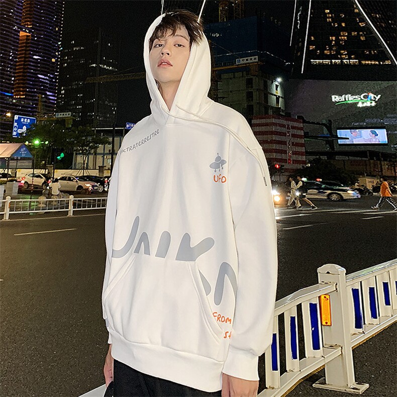 港风可爱字母印花连帽卫衣男秋冬季加绒套头衫A090-WY50p65限88,男装卫衣,电商A089-1