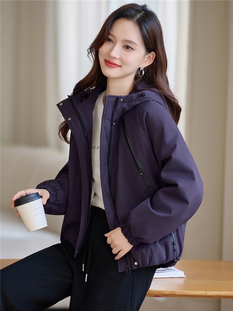 现货!2025年冬季时尚连帽加绒加厚款女外套,女装棉衣/棉服,依恋蒂丝
