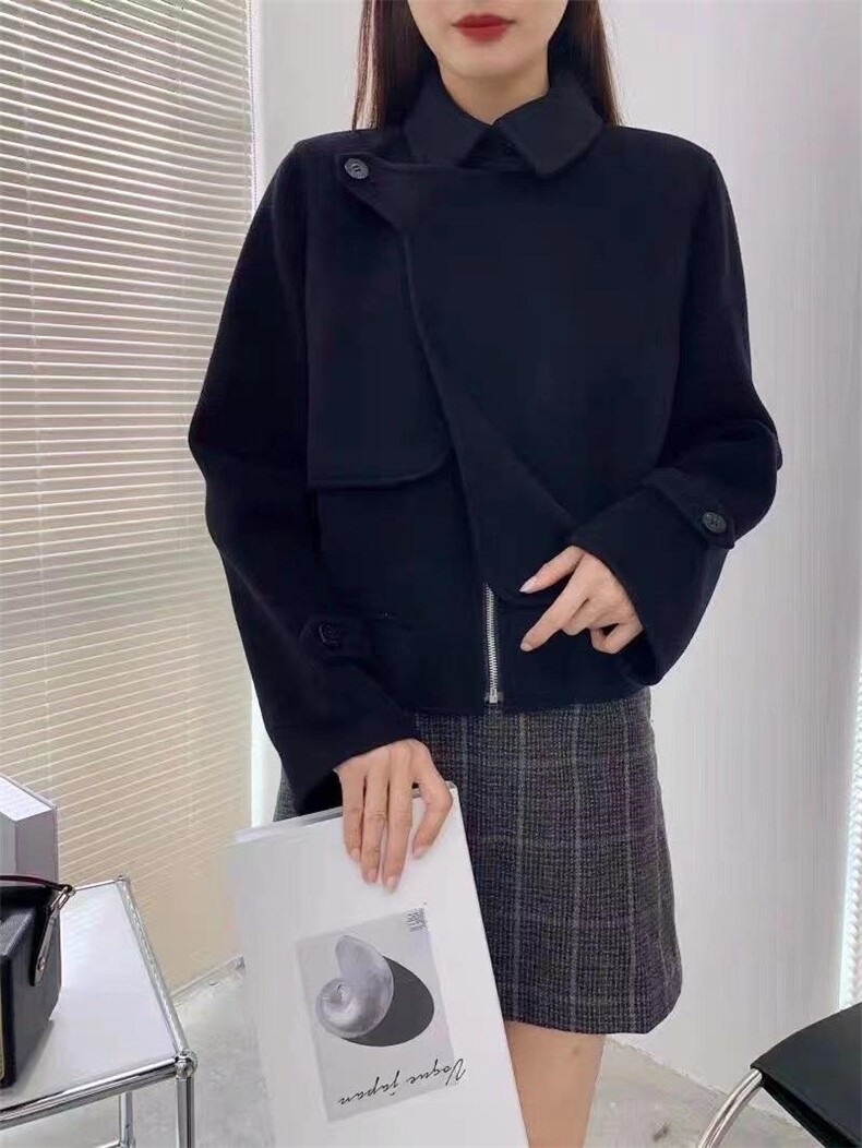 2021秋季新款高端时髦不规则韩版短款双面呢外套,女装其它,L·H·X