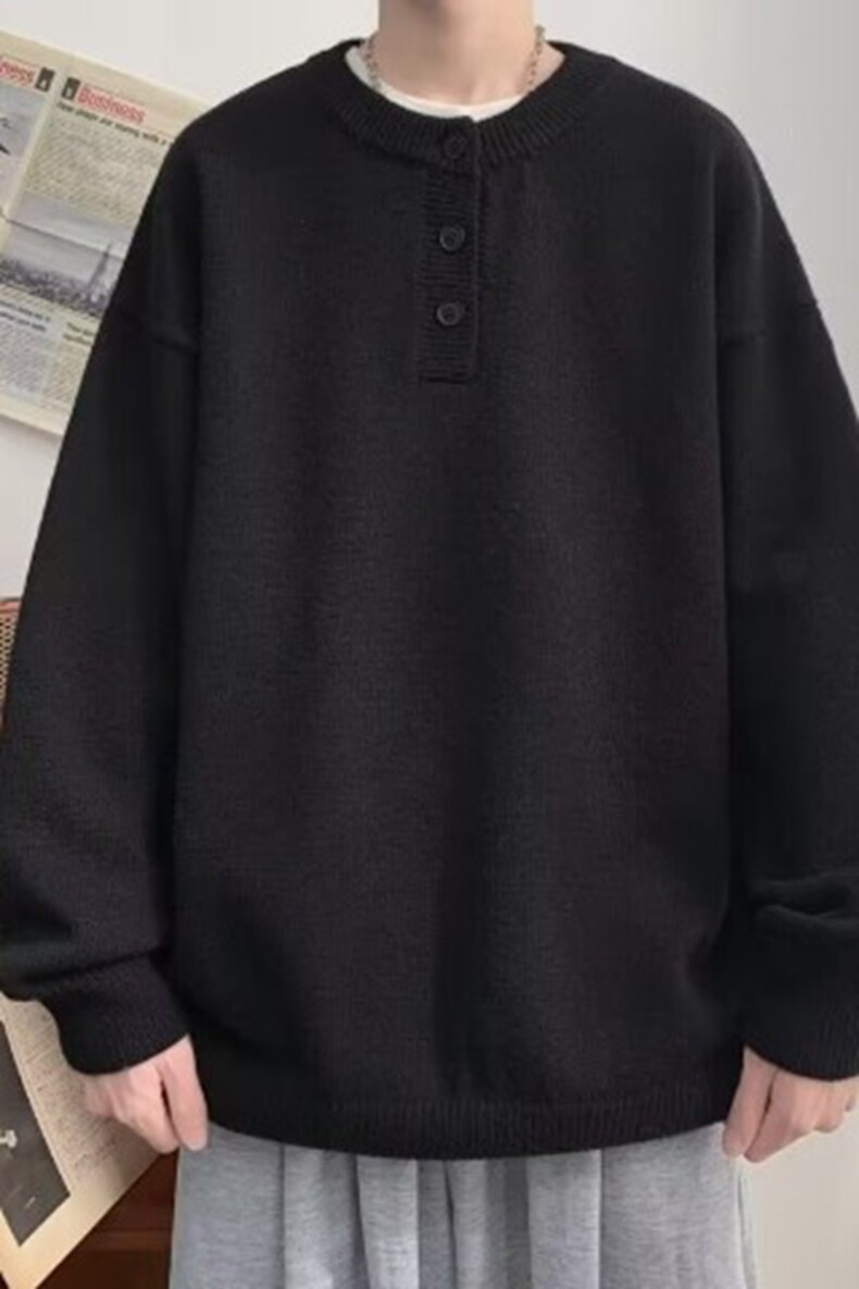 亨利领毛衣男款秋冬季可机洗毛线衫慵懒高级中性风针织衫,男装针织衫/毛衣,星座218-8