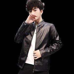春秋韩版潮流帅气修身PU皮衣男短款青年皮夹克机车服外套813-P55图片