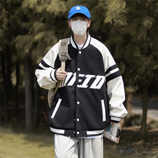 美式撞色拼接棒球服外套男秋季潮牌街头宽松休闲夹克JK0206-P65，男装夹克，星座308B-1