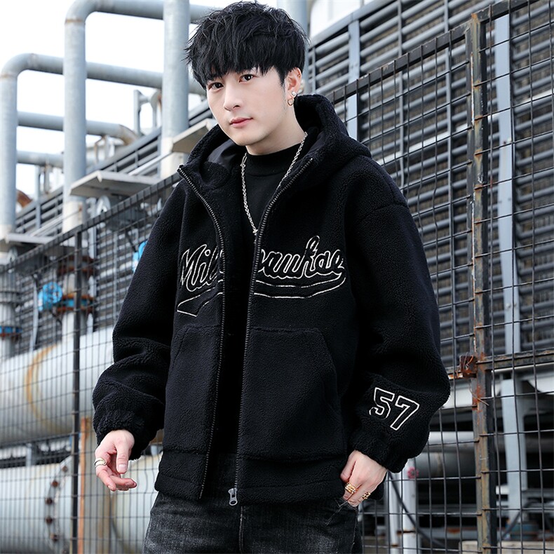 冬季羊羔绒棉衣男潮流时尚青少年羊羔绒外套MY2385-P100,男装棉衣,星座210-3