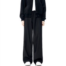 春秋美式高街休闲裤男女垂感阔腿西裤长裤纯色西装裤宽松直筒裤子，男装西服套装，电商A443