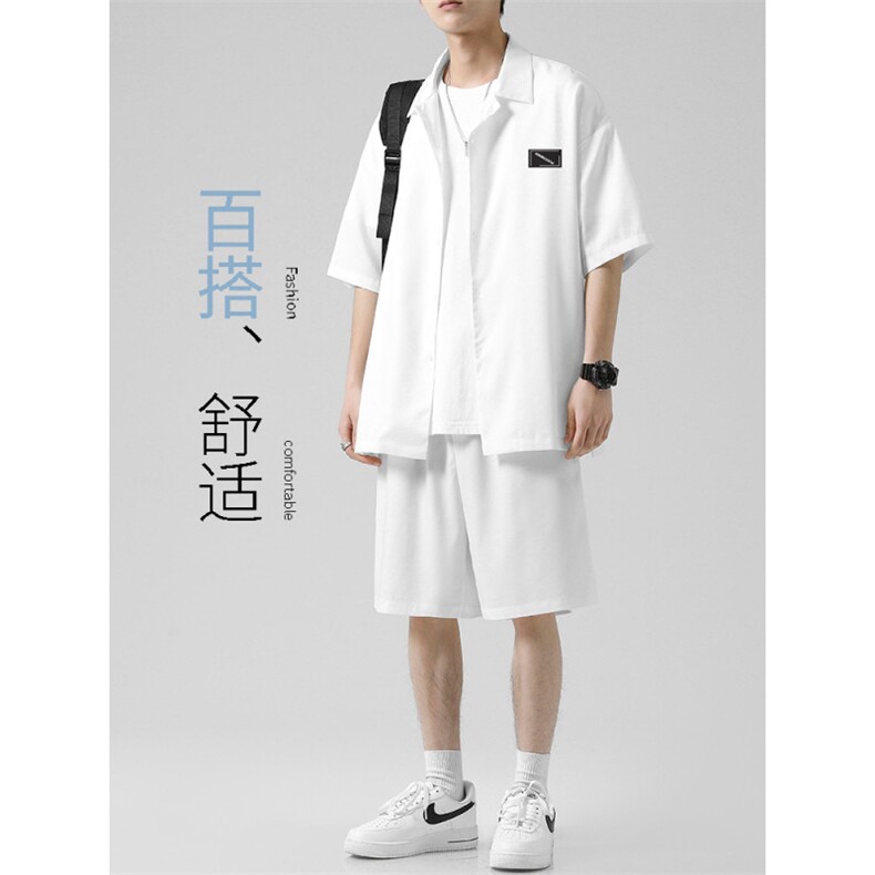 2024夏季新款休闲痞帅穿搭一整套运动两件套装外套TZ005-特批-60,男装休闲套装,星座718-1