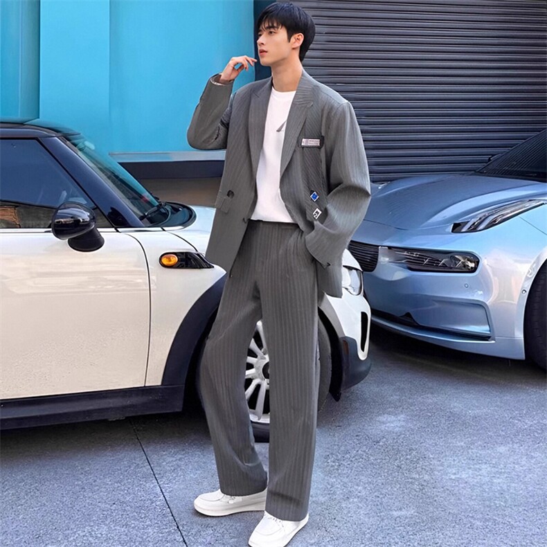 西装M-XL货号4444Y-P110控138；西裤M-2XL货号5555K-P65控85，男装西服套装，星座112A