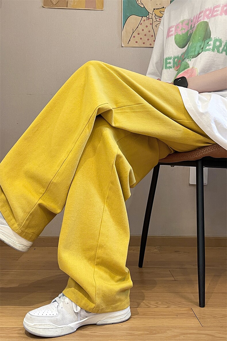 8XL-M特大码高级垂坠感休闲裤男薄款冰丝裤宽松直筒拖地裤K964P48,男装休闲裤,电商D206-1