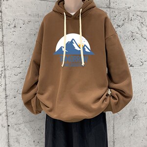 WY2235-P35 加绒款-P40 纯棉连帽卫衣男大码运动帽衫宽松薄外套男图片