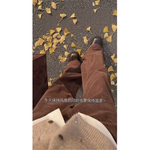 冬季美拉德加绒保暖灯芯绒褶皱半松紧腰休闲款K25023批65图片
