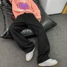 牛仔裤男韩版潮流高街帅直筒裤子个性2024冬季ins长裤RK1352-P46，男装牛仔裤，星座412-2