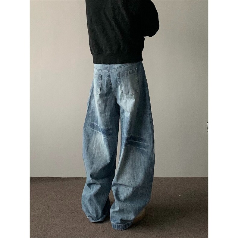 美式弯刀牛仔裤男女宽松小众设计感cleanfie百搭裤子潮AM769P52，男装牛仔裤，星座1013-5