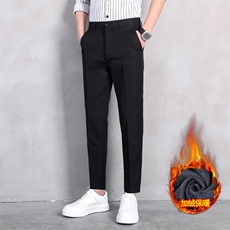 冬季加绒小西裤男式休闲裤加绒九分裤男士中腰青年休闲保暖大码裤，男装西裤，星座224-1