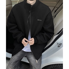 冬装新品弯刀袖毛呢加棉夹克棉衣休闲纯色加厚外套男G1104P108，男装夹克，电商A339