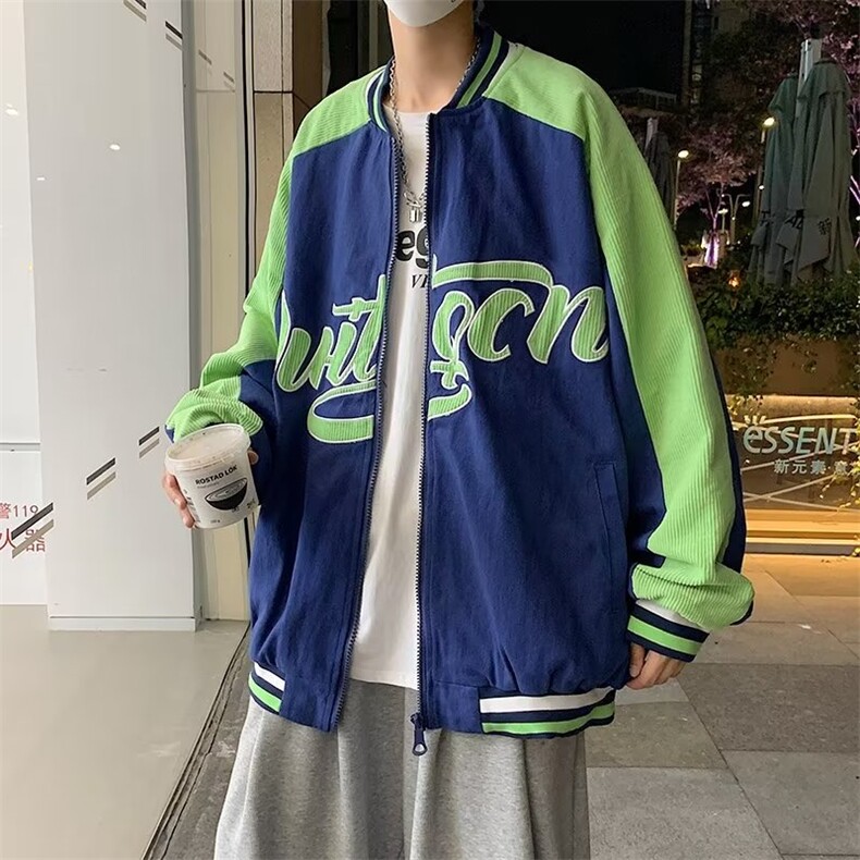 美式棒球服男春款潮牌宽松连帽复古男生休闲夹克外套W7162-P40,男装夹克,星座512-3