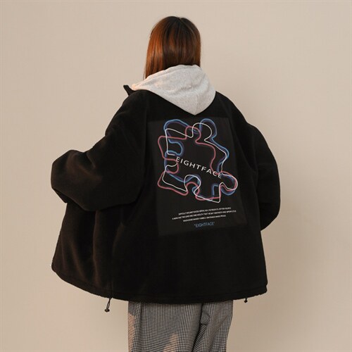 MY202-P120后背彩色拼图印花夹棉加厚棉衣羊羔毛加棉外套控148，男装棉衣，星座1408-1