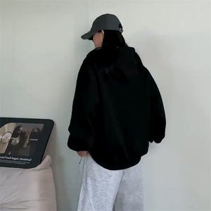 抖音得物高品质 秋冬美式高街重磅结构双层双面连帽卫衣外套XS107图片