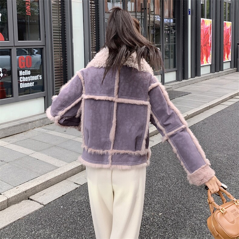 新品2025真兔毛机车外套2C116-6867-P299-425,女装皮草,2C116