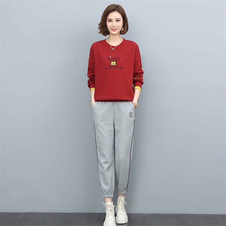 时尚套装女2021年新款运动休闲小香风上衣百搭小个子显高两件套潮,女装套装/套裙,玛其路