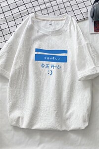 YT26033-P30 亚短袖t恤男大码五分袖男宽松七分袖 港风摆拍图片