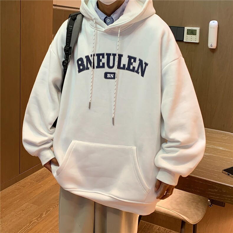 高品质港风秋冬装简约风加厚连帽情侣套头加绒卫衣G1027P68男,男装卫衣,电商A339