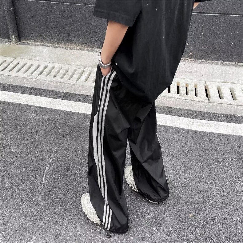 欧美撞色拼接oldschool速干工装裤男女夏季运动直筒裤K28300-P40,男装工装外套,星座1008