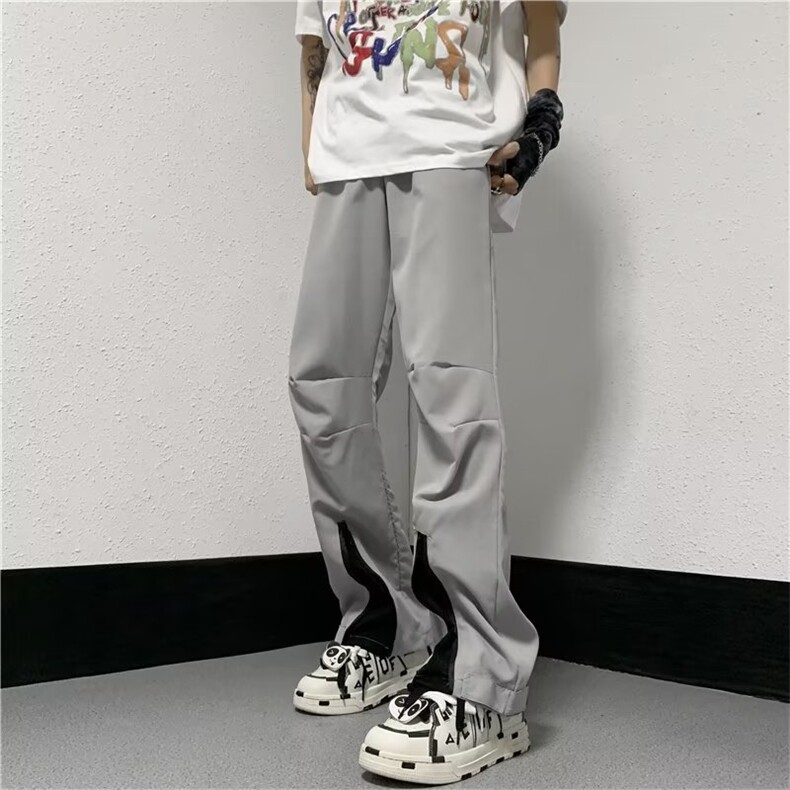 工装裤宽松型直筒男高腰时尚潮牌潮休闲裤夏季青春GK476-P38,男装休闲裤,星座1109-3