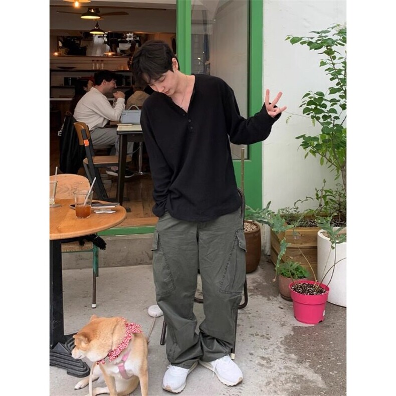 夏季新款港风日系慵懒风300克纹理弹力打底衫长袖男潮ZX473-P38,男装T恤,星座313A(原308A-2)