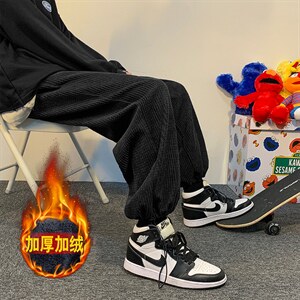 运动风加绒2021九分休闲裤潮流百搭长裤TY040-1-P35加绒批40，男装休闲裤，星座718-1